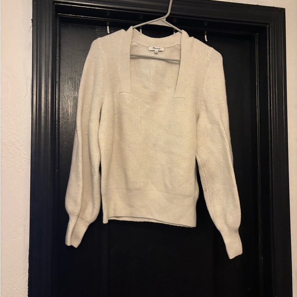 Madewell Cream V-Neck Women's Sweater